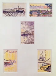 Saint Tropez (fünf Aquarelle), um 1900
